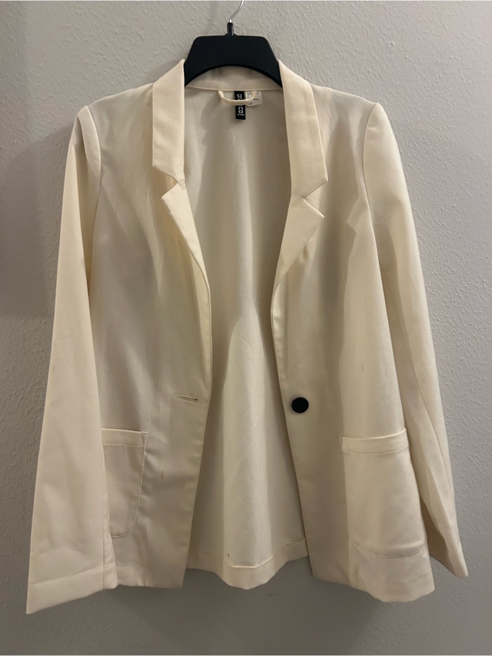 H&M Cream Single-Button Tailored Blazer